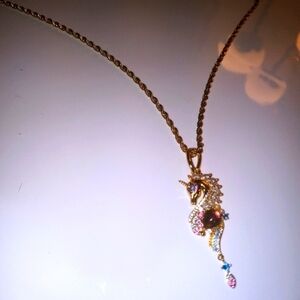 Gold plated necklace with pendant New 55 cm